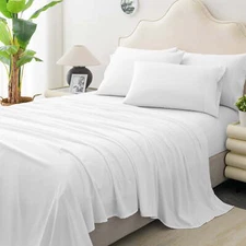 Spirit Linen Home Est. 1988 Vintage Washed Microfiber Sheet Set - Twin, White