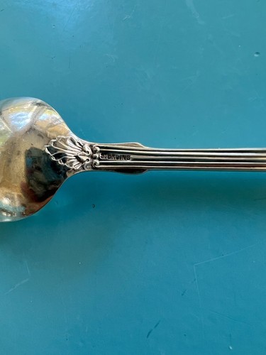 Antique MINT REDUCED 8 sterling parfait spoons, King, mono - Picture 2 of 2