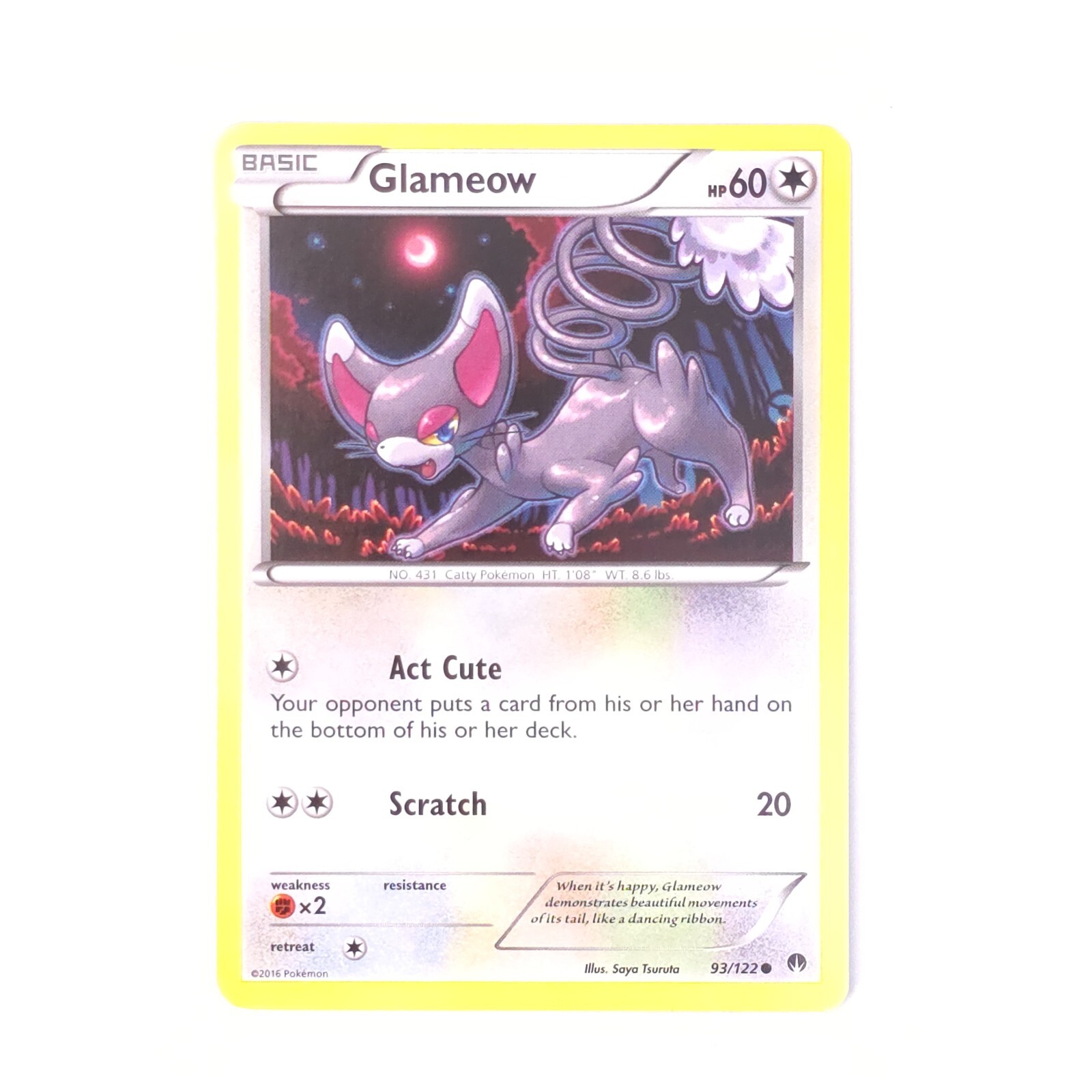 Glameow 93/122 Pokemon XY - BREAKpoint Common NM