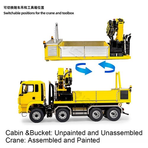 1/14 RC LESU Hydraulic Roll on off Dump Truck Crane 8WD Electric Tipper Model - Picture 12 of 12