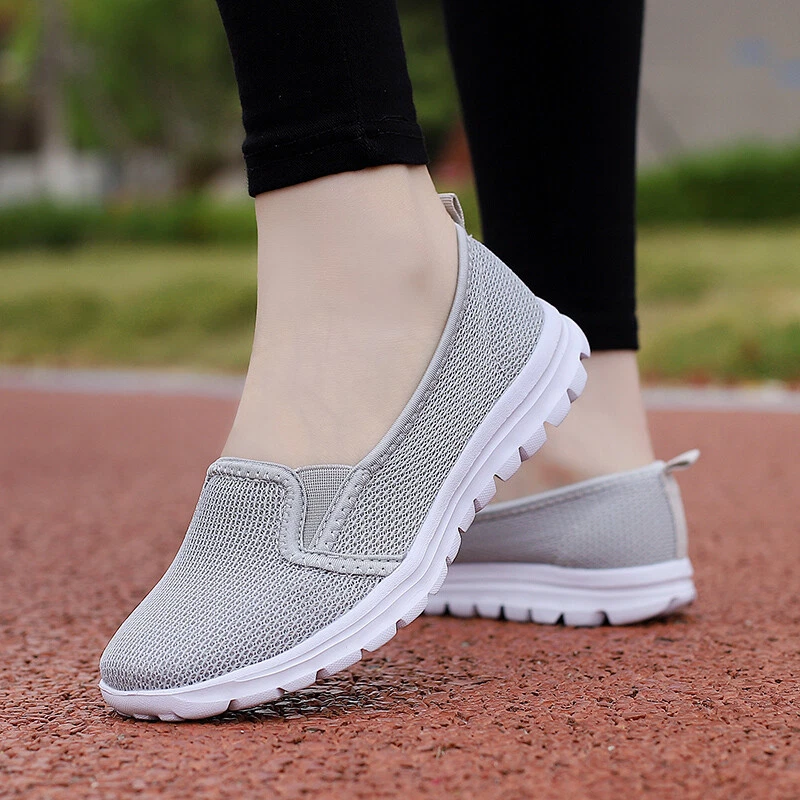Ladies Breath Women Slip On Run Sport Gym Sneakers Lightweight