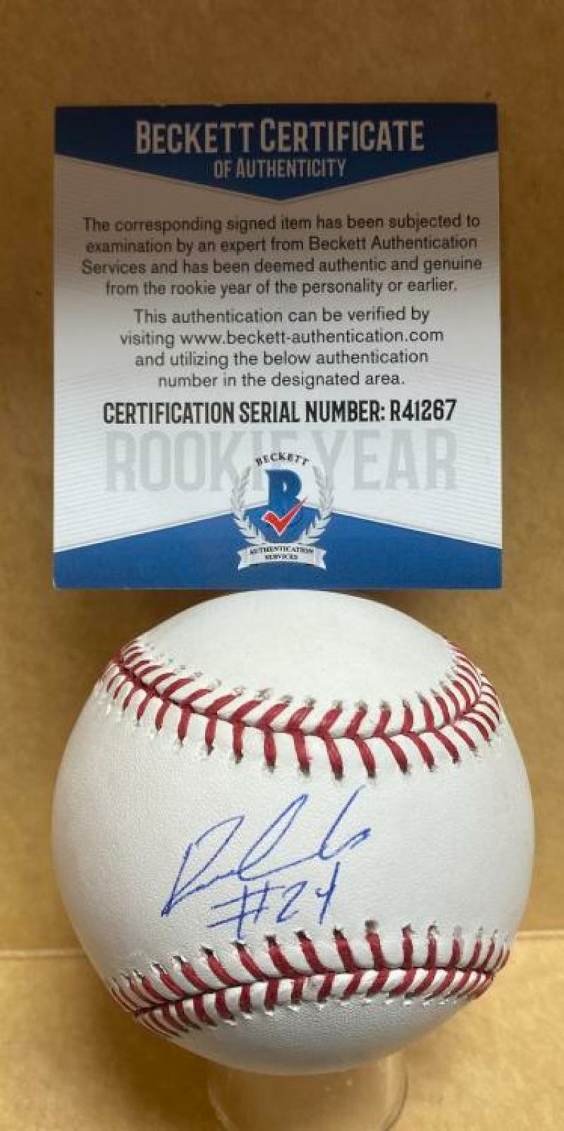 Professional Player Autographed Signed RONALDO HERNANDEZ TAMPA BAY RAYS ROOKIE YEAR M.L. BASEBALL BECKETT R41267 