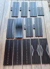 Aurora Model Motoring HO Scale Slot Car Track Pieces Assorted Lot Black Plastic