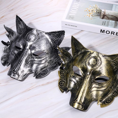 2 X Steampunk Venetian Halloween Wolf Masquerade Mask Adult Cosplay Costume - Picture 5 of 5