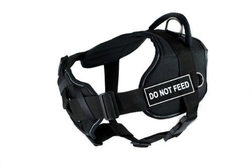 Dean & Tyler Black Reflective Padded Police Duty Dog Harness Do Not Feed, Small - Picture 1 of 3