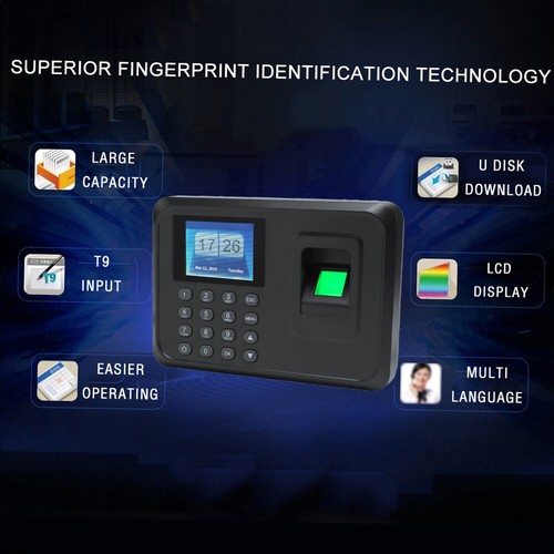 LCD Screen A5 Recorder Attendance Fingerprint+Password W3R8 - Picture 4 of 12