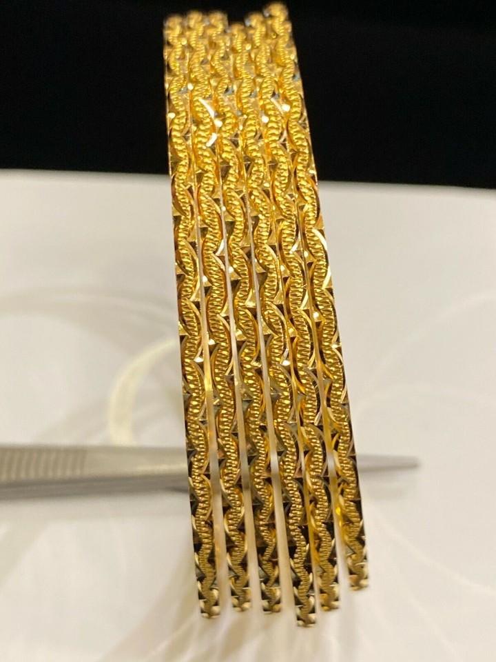Bracelet Slip-on En Or 22 Carats (916) - 45 Grammes, Largeur 2 Mm, Marque Jisha, Neuf Avec étiquettes