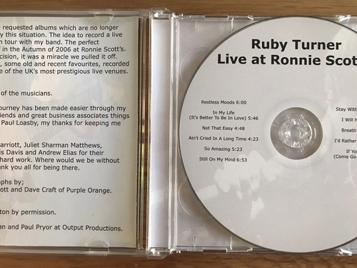 RUBY TURNER - Live at Ronnie Scotts / Live at the MAC - RTRCD002 - 2CD Album - Bild 3 von 4