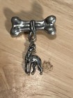 Vintage Silver Tone Great Dane Pin ML Designs 1990 Attached To A Dog Bone — photo 5