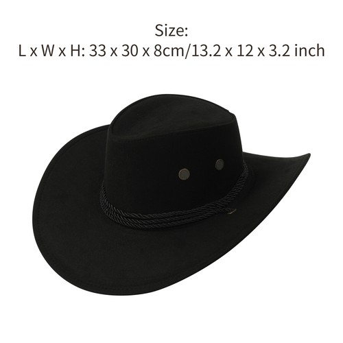 Adults Sun Cap Big Brim Cowboy Hats Halloween Headwear Western Drawstring Caps - Picture 12 of 55