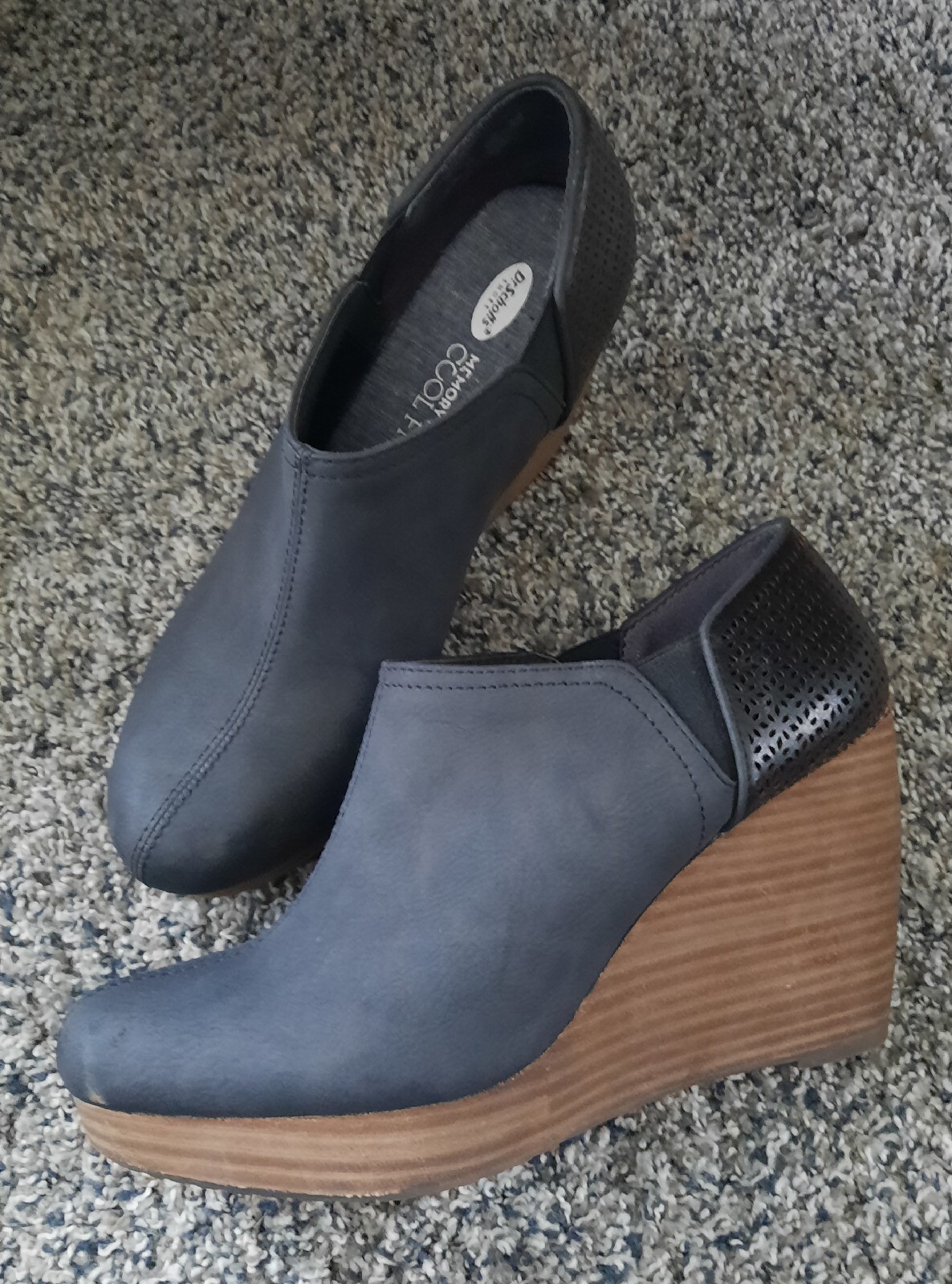 Dr. Scholls Harlow Black Platform Wedge Bootie Women'… Gem