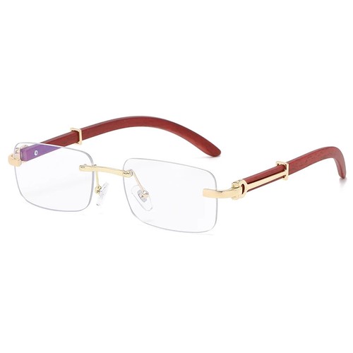 Rectangle Rimless Sunglasses Vintage UV400 for Women Square Gradient Frame - Picture 8 of 9
