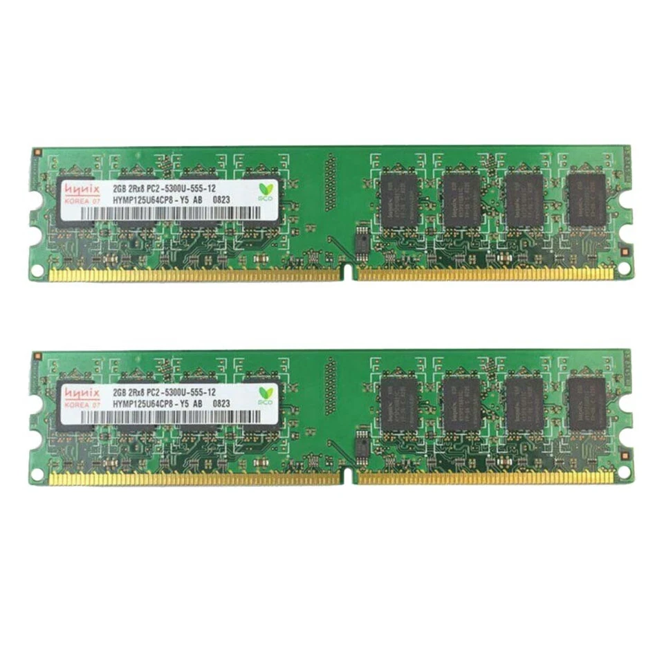 Hynix 4GB 2x 2GB / 1GB PC2-5300U DDR2 667MHz 240Pin DIMM Desktop Memory RAM AB - Image 3 of 4