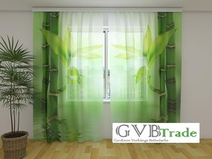 Fotogardinen Fotovorhang Bambus Curtain Vorhang Chiffon Gardinen