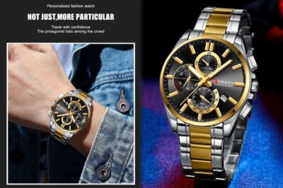 OROLOGIO DA POLSO PER UOMO ANALOGICO QUADRANTE BIANCO CINTURINO METALLO