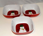 SLEDDIN HILL Snowman Christmas Winter Target Holiday 07 Ceramic Bowl 6" Set of 3