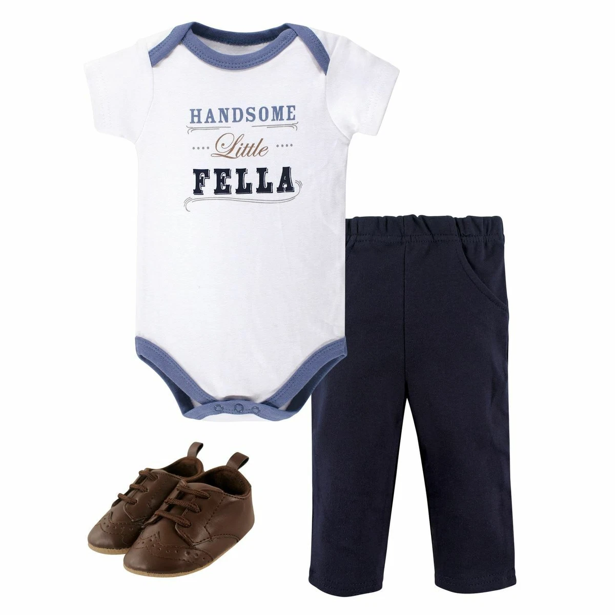Little Treasure Bodysuit Pant and Shoe Set Handsome Fella
