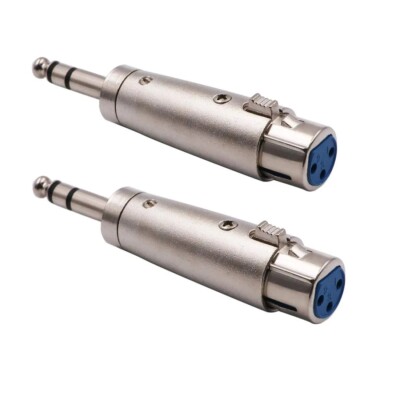 2 Pack 1/4 TRS to XLR Female Adapter Female XLR to 1/4 Stereo Audio Connector