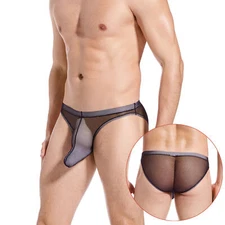Men Briefs Underwear Elephant Nose Sexy See-through Panties Underpants Mesh