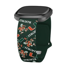 Correa de reloj Miami Hurricanes HD para Fitbit Versa y Sense