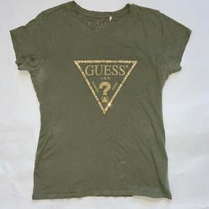 guess triangle logo t shirt women's