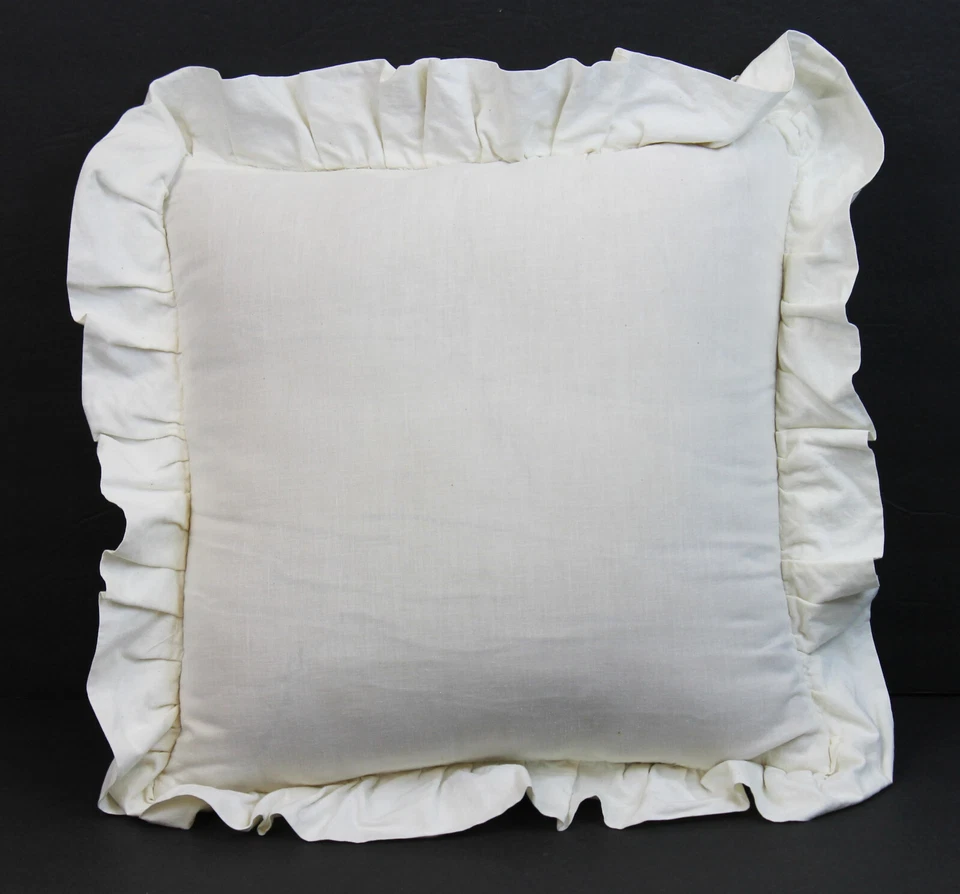 Hand Embroidered Throw Pillow Conch Shell Seashells 16” Turquoise Coastal Beach - Image 3 of 4