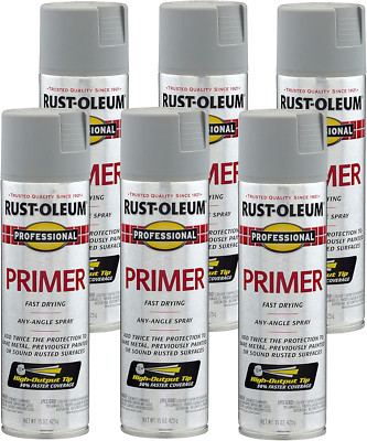 7582838-6PK Professional Primer Spray, 15 Oz, Flat Gray, 6 Pack