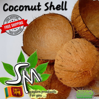 Coconut Shell Halves Ceylon Pure Eco Friendly 100% Natural Two Pieces New