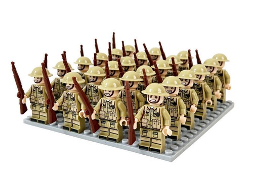 Set 24 pezzi figurine militari WW2 (USA, UK, GER, FRA, SOVIET), regalo giocattolo fai da te per bambini - Foto 7 di 35