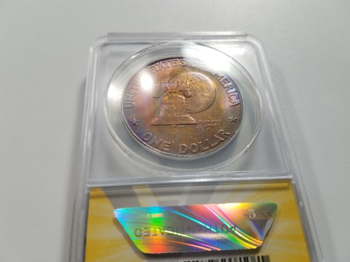 1976 Eisenhower Dollar ANACS MS 65 Monster Toned Two Sided Toning Ike Coin - Picture 22 of 23
