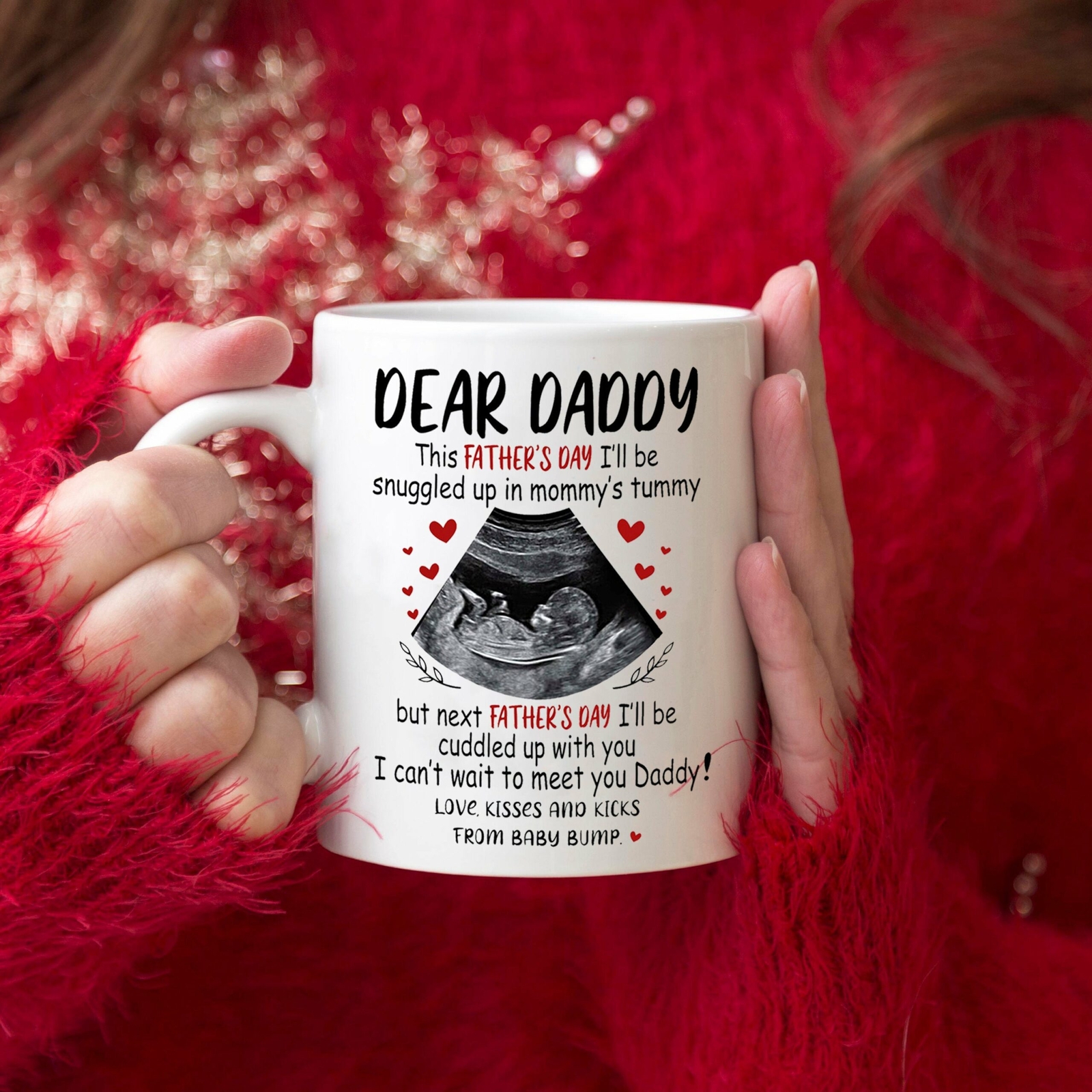 Personalized Father's Day Gift I'll Be Snuggled In Mommy Tummy But Next Father's