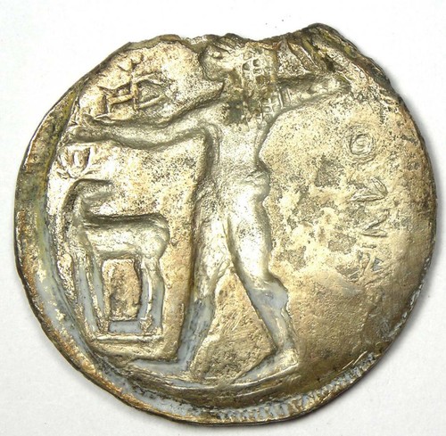 Bruttium Caulonia AR Apollo Silver Stater Coin 400 BC - NGC XF with Edge Chip - 第 2/8 張圖片