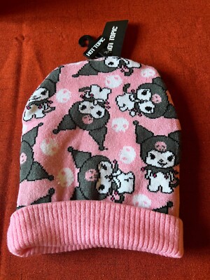 Sanrio Hello Kitty Kuromi Pink Skull Toss Beanie Winter Hat  display picture 1