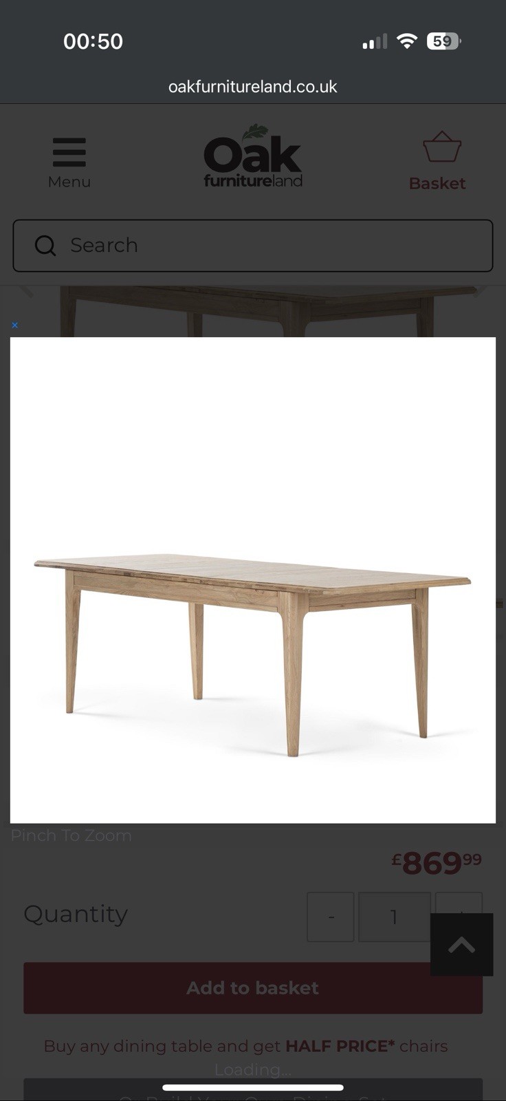 NEWTON Light Natural Solid Oak 6-8 Seater Extendable Dining Table - Rrp: 869