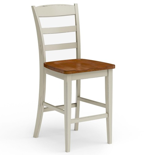 Home Styles Solid Wood Counter Bar Stool 24 inch High, Monarch Antique White ...