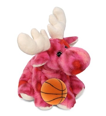 SUPER-SOFT PLUSH - PINK TIE-DYE FLOPPY MOOSE 9'' WITH BASKETBALL PLUSH