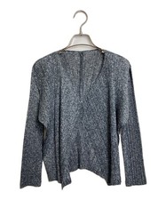 PLEATS PLEASE Pleated cardigan, designer cardigan, made in Japan 3 gray Ext  