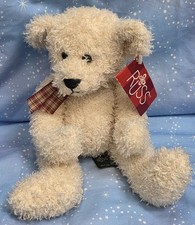 Vtg 2000s Russ Bears From The Past FRIZZLY Cream Brown Teddy Bear New With Tags