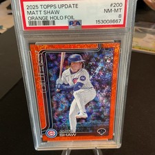 2025 Topps Update Series Matt Shaw #US200 Orange Holofoil /25 (RC)