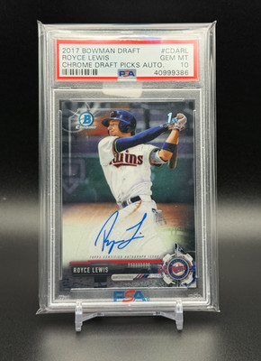 2017 Bowman Draft 1st Chrome Autograph ROYCE LEWIS #RL Gem Mint AUTO PSA 10