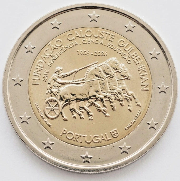 2 euros Portugal 2026 70e anniversaire Calouste Gulbenkian unc