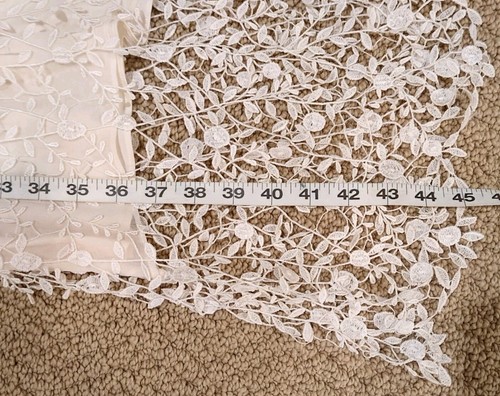 Alice + Olivia Silk Dress Size M Ivory Silk W/Sheer Layer & Lace Overlay - Picture 21 of 23