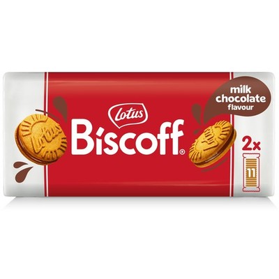 Lotus Biscoff Sandwich Cookies, Milk Chocolate 11 Count (Pack of 2), brown 
