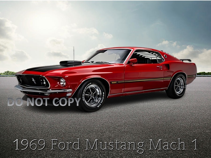 1969 Ford Mustang Mach 1 Premium Poster Photo Pint Wall Art 4 Sizes