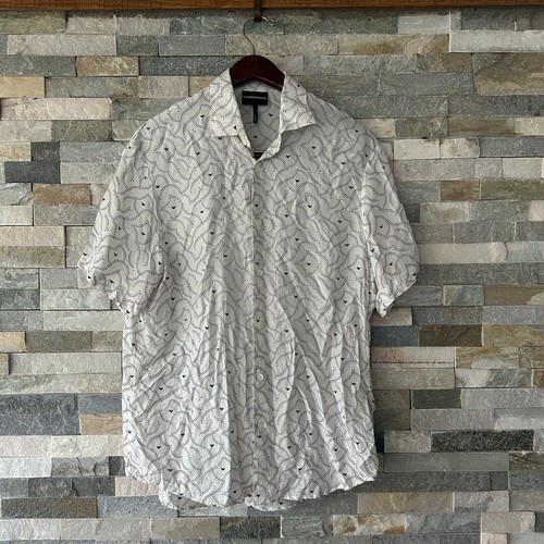 emporio armani Men’s Silk Shirt Summer Button Up Shortsleeve Size Mens Small