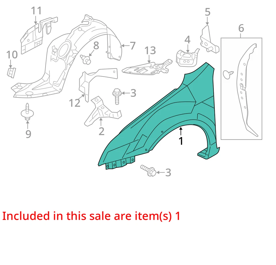 Guardabarros de pasajero Lincoln MKZ 2010-2012 QD099 Foto 3 de 4