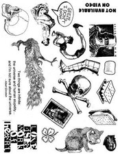 Unmounted Rubber Stamp Plate, Unmounted/Uncut Pink Rubber Stamps