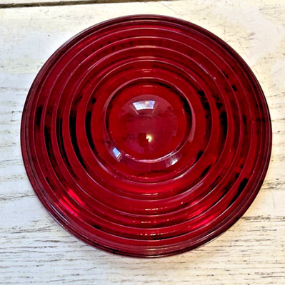 Kopp Red Glass Lens Ridges 1935 Signal Railroad Lantern Vintage 5 1/2'' USA