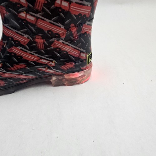 Wester Chief Boys Fire Truck Light Up Rain Boots Size 13 - Picture 8 of 12