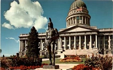 SL 101A, UTAH STATE CAPITOL, Chief Massasoit, Salt Lake Postcard